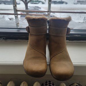 Leather warm booties